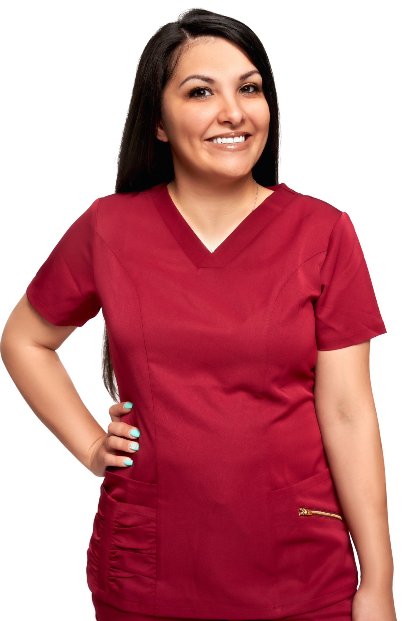 Burgundy Red Scrub Top