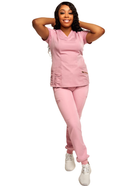 Muavelous Pink Scrub Top