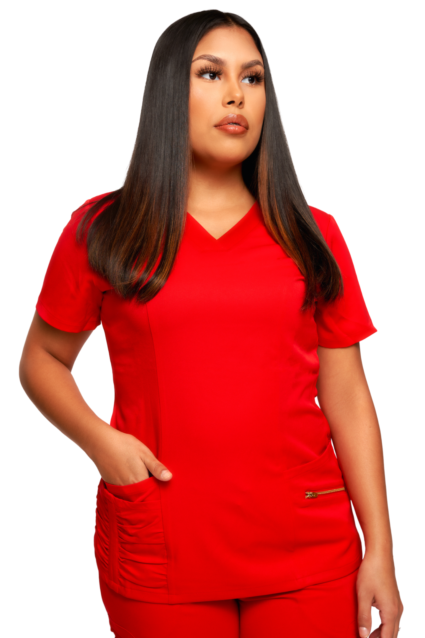 Apple Red Scrub Top